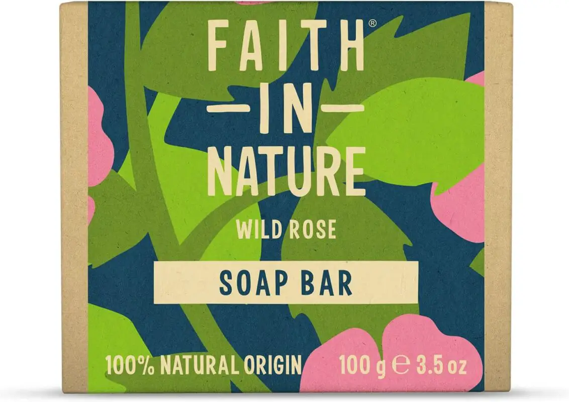 faith in nature natural wild rose hand soap bar