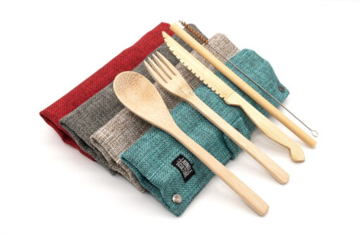 bamboo cutlery set slate all colours