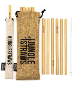 bamboo drinking straws 12 pack overhead