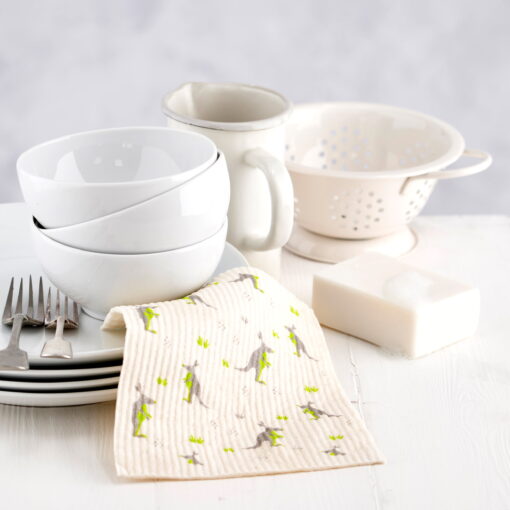 compostable cleaning cloths with dishes