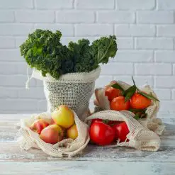mesh produce bags with food