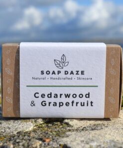 natural handmade soap cedarwood and grapefruit box