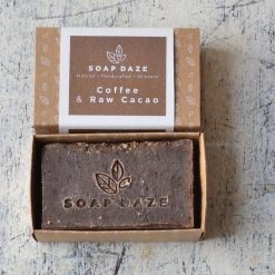 natural handmade soap coffee and raw cacao