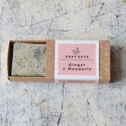natural handmade soap ginger and mandarin half box