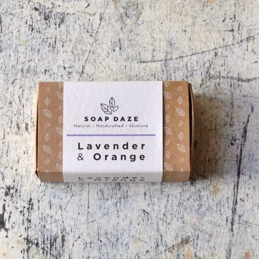 natural handmade soap lavender and orange box