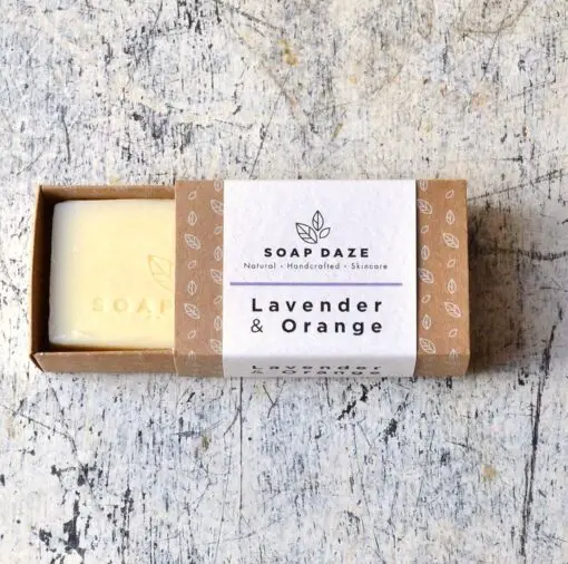 natural handmade soap lavender and orange half box