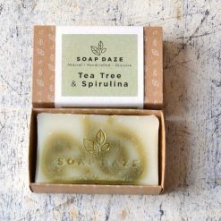 natural handmade soap tea tree and spirulina