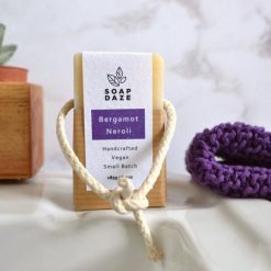 natural soap on a rope bergamot and neroli