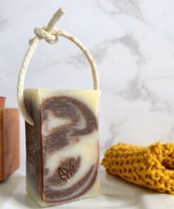 natural soap on a rope frankincense back