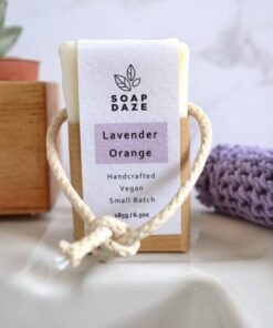natural soap on a rope lavender and orange