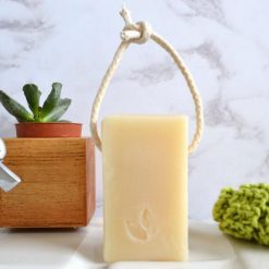 natural soap on a rope lemon and lime back