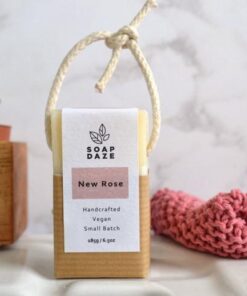 natural soap on a rope new rose
