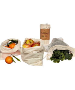 organic cotton produce bags with produce
