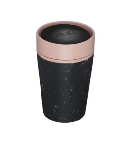 recycled coffee cup black pink no label