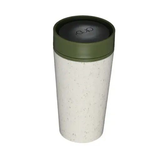 recycled coffee cup green cream no label