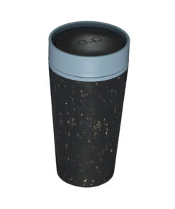 recycled coffee cup large black teal no label