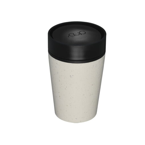 recycled coffee cup small black cream no label