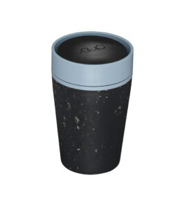 recycled coffee cup small black teal no label