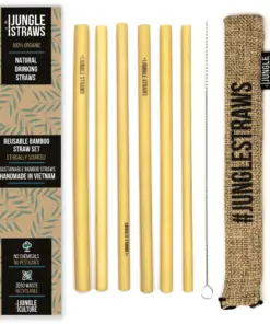 reusable bamboo straws with pouch top