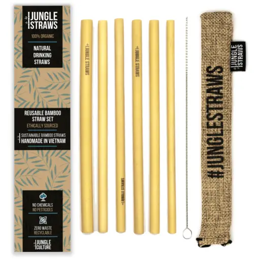 reusable bamboo straws with pouch top