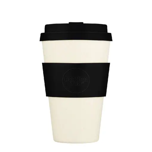 bamboo coffee cup black nature 14oz