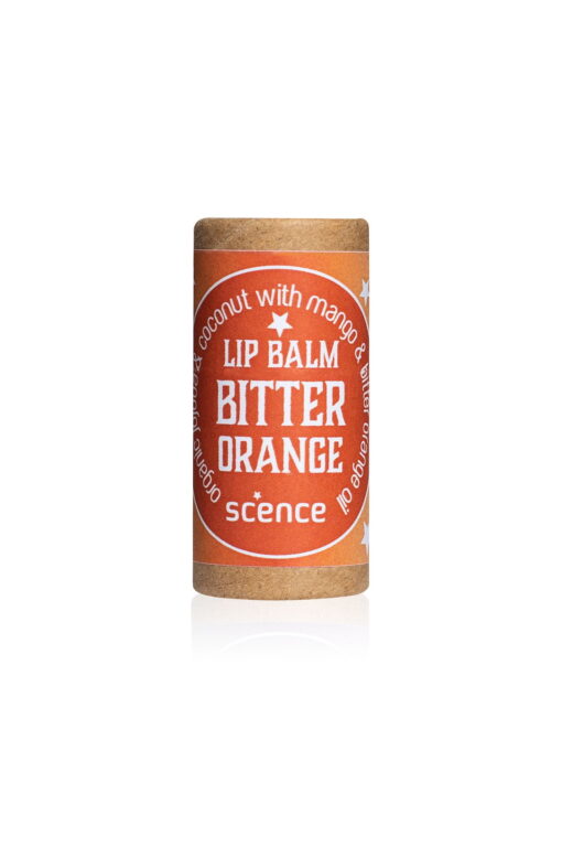 natural lip balm scence bitter orange tube open