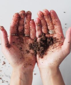 vegan body scrub coffee hands