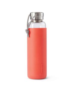 glass water bottle coral pink
