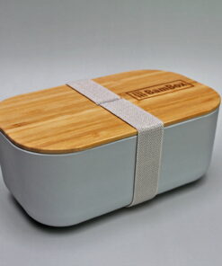 bambox microwavable bamboo lunch box 1.1L grey grey strap