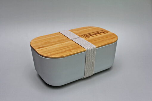 bambox microwavable bamboo lunch box 1.1L grey grey strap