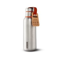 insulated steel water bottle orange label