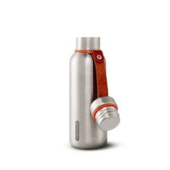insulated steel water bottle orange open