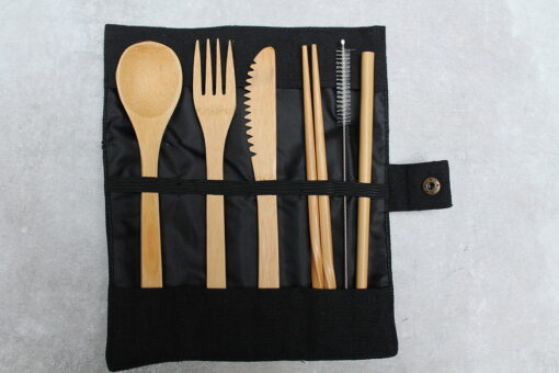 bamboo cutlery set black bambox