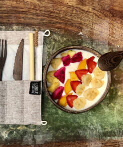 dark wood eco friendly cutlery set fruit