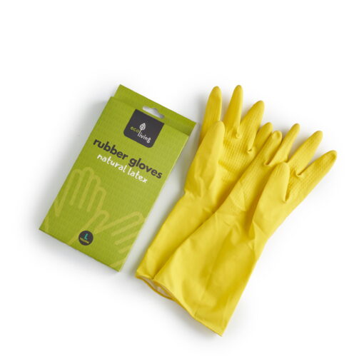 eco friendly rubber gloves and box large yellow eco living