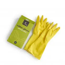 eco friendly rubber gloves and box medium yellow eco living