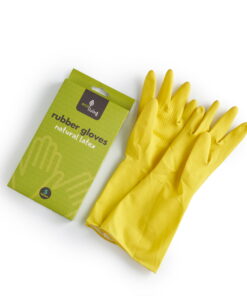eco friendly rubber gloves and box small yellow eco living