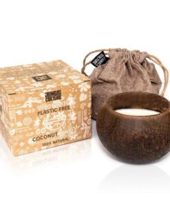 natural coconut shell candle with bag and box jungle culture