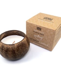 natural coconut shell candle with box jungle culture