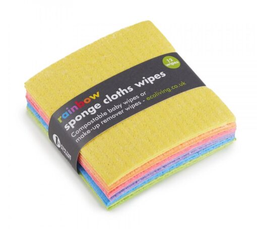sponge cloth wipes 12 pack rainbow side