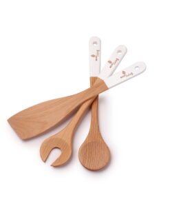 wooden kitchen utensil set - stacked