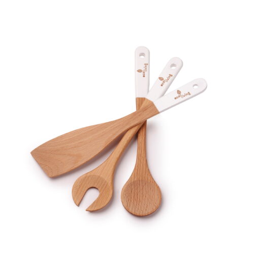 wooden kitchen utensil set - stacked