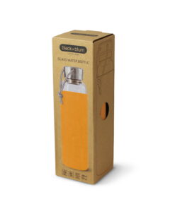glass water bottle ocean orange box