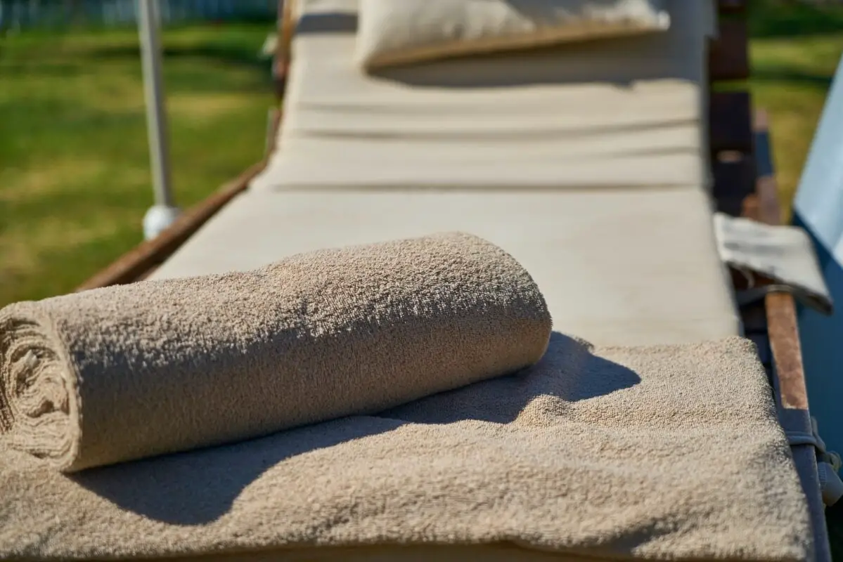 turkish beach towel on sun lounger
