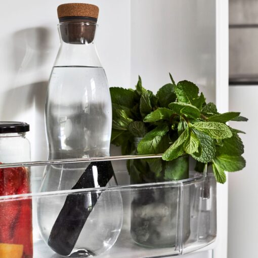 black+blum eau carafe with charcoal filter in fridge