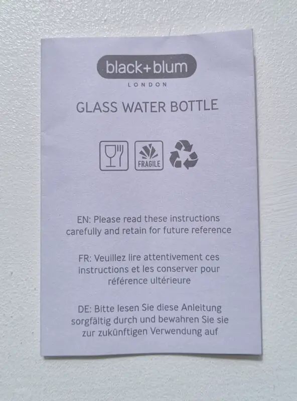 how to clean glass water bottles - care instructions
